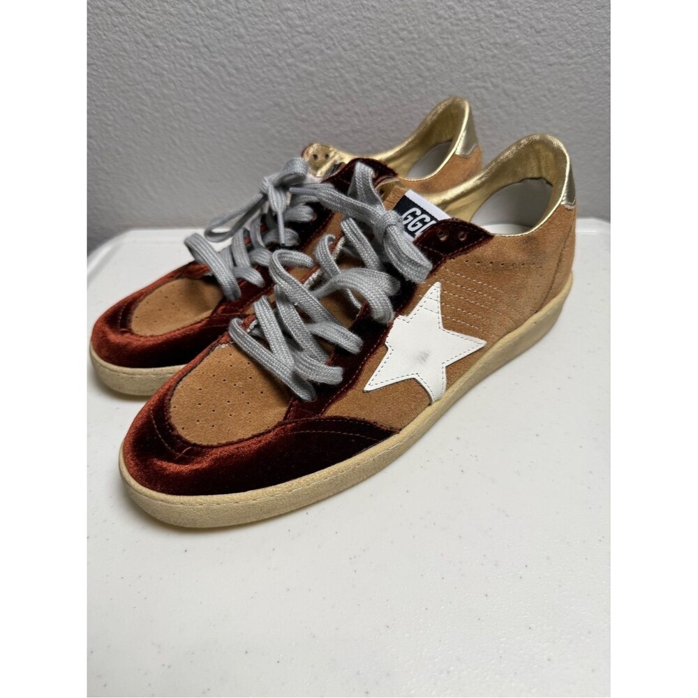 Golden Goose Womens Ball Star Sneakers Size 9 Tobacco Suede